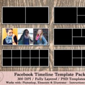 Creative market facebook timeline template pack mockups icon