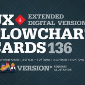 Ux flowcharts cards version for adobe illustrator ai icon