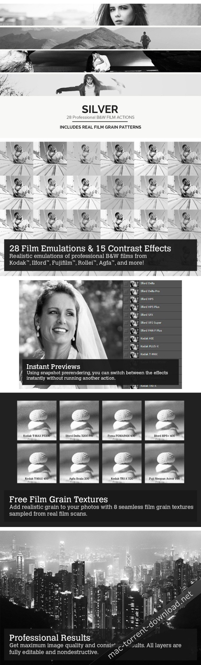 28 Real Black & White Film Emulations LUTs