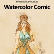 Watercolor comic photoshop action 18922112 icon