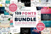 100 fonts and 2000 professional graphics icon