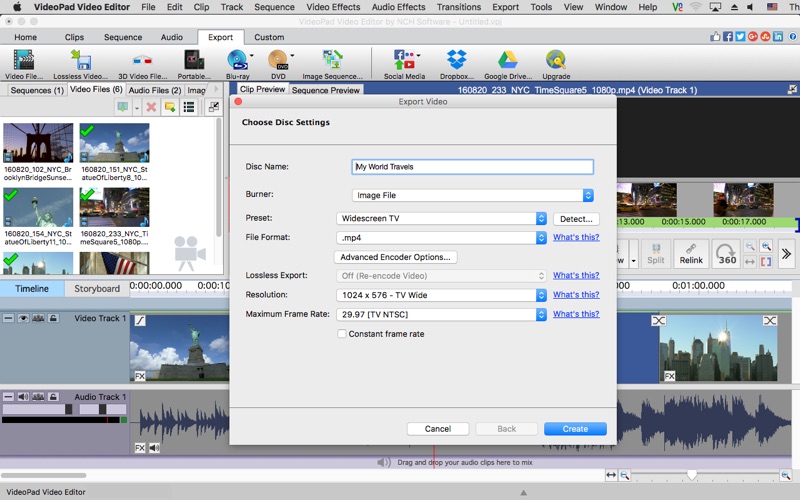 VideoPad Video Editor Screenshot 5