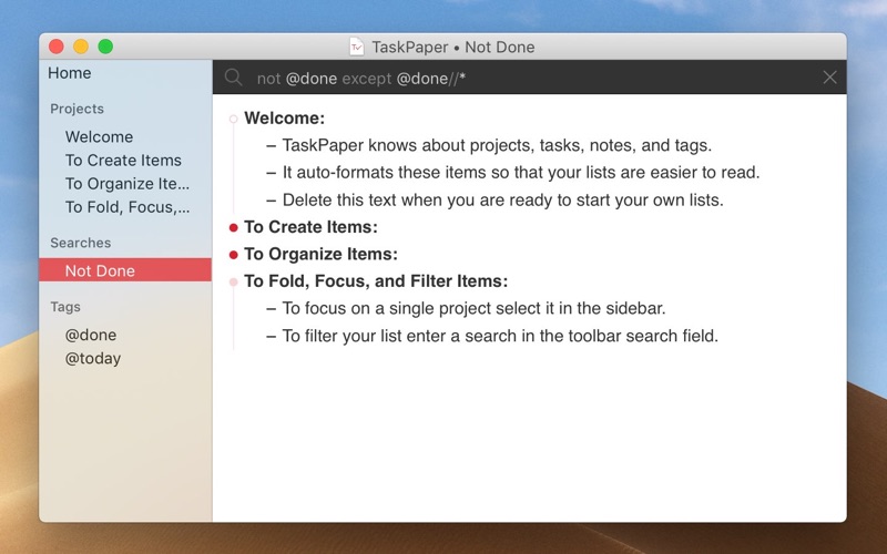 TaskPaper – Plain text to-dos Screenshot 2